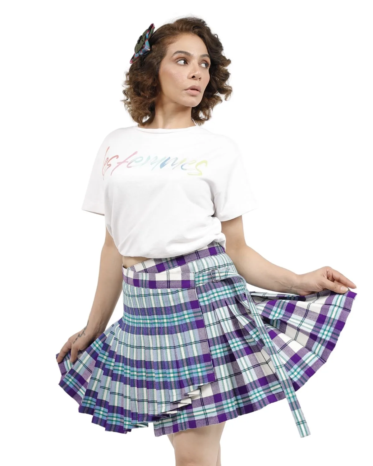 Lassie Wrap Plaid Skirt