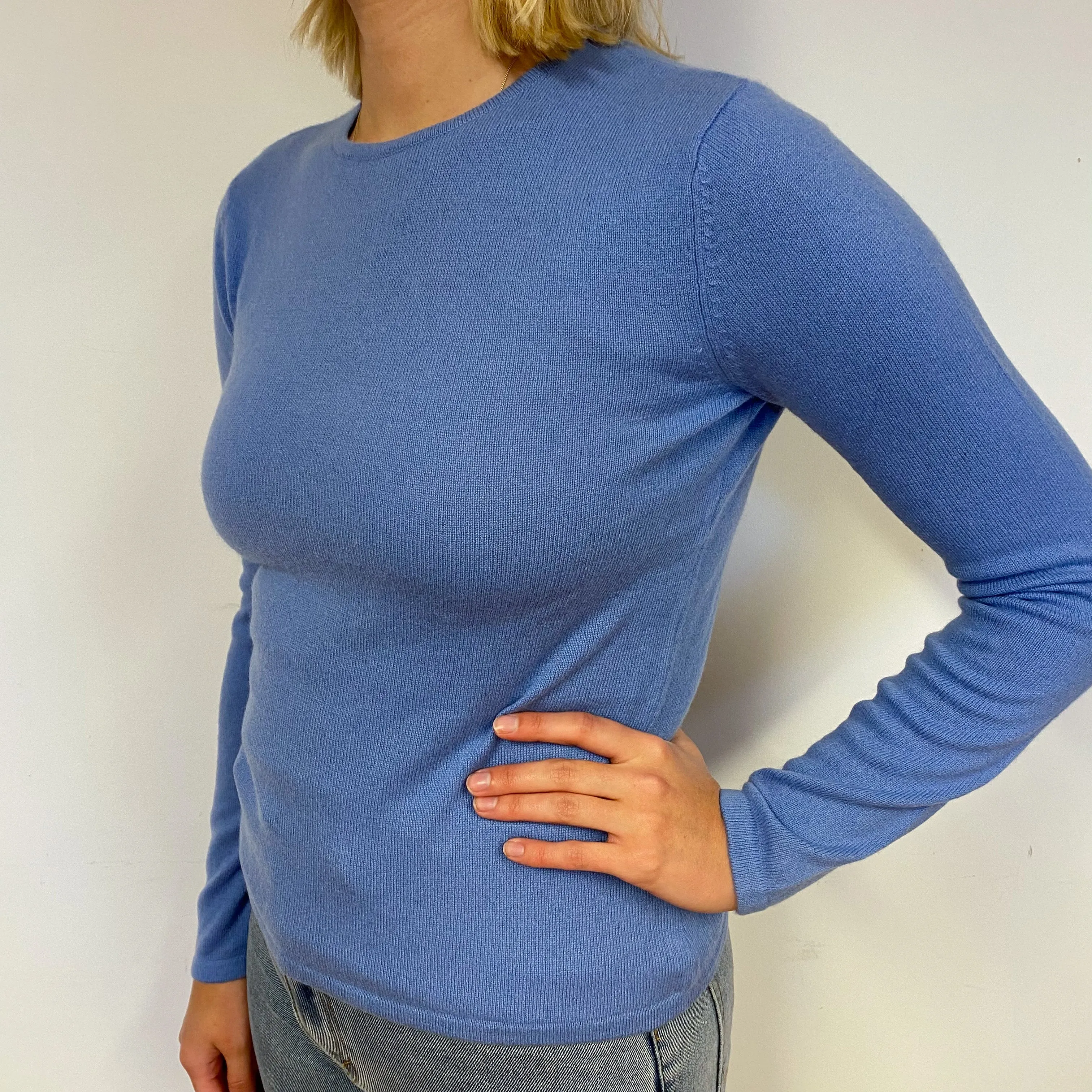 Lavender Cashmere Crew Neck Jumper Small