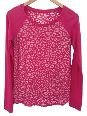 Light Summer Pink Leopard Print Raglan Tee