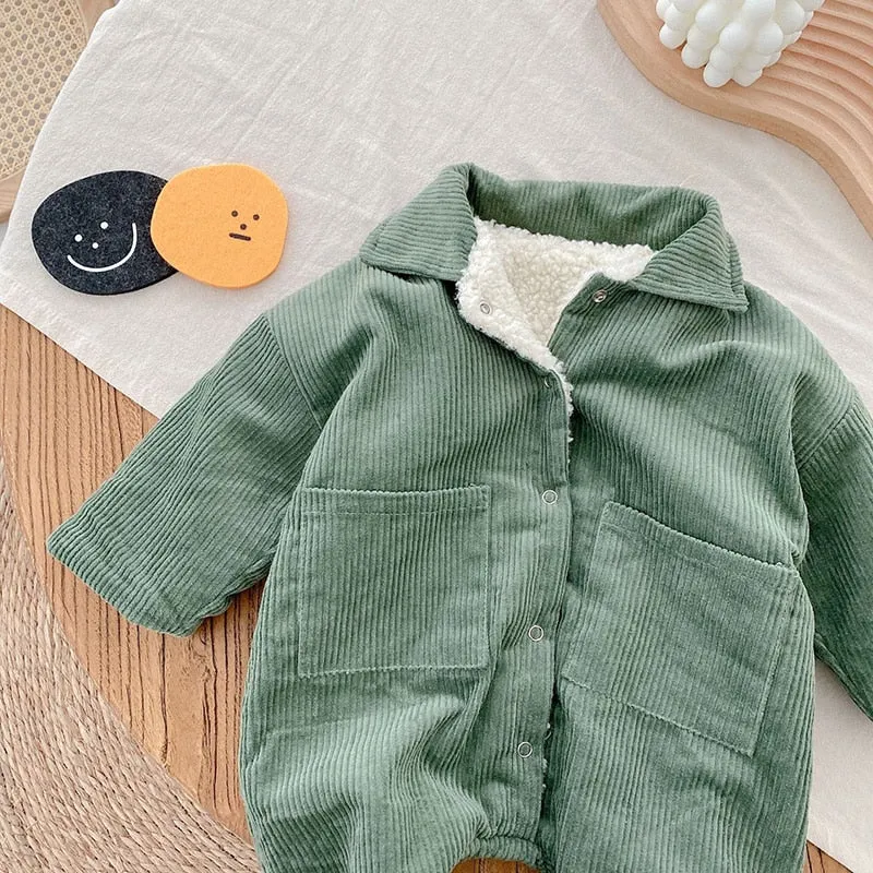 Little Pilot Baby Outfit - Fleece Romper with Cute Aviator Style