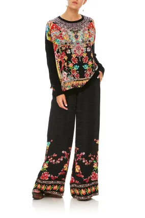 LOOSE FIT JUMPER WITH KNIT FRONT PAINTED LAND
