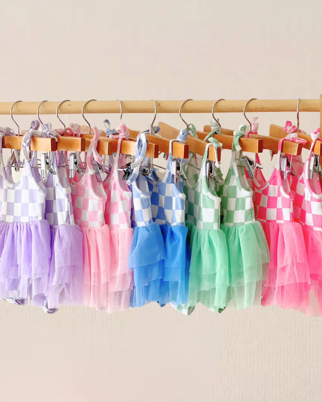 LPK Tutu Romper - Checkered Bubble Gum
