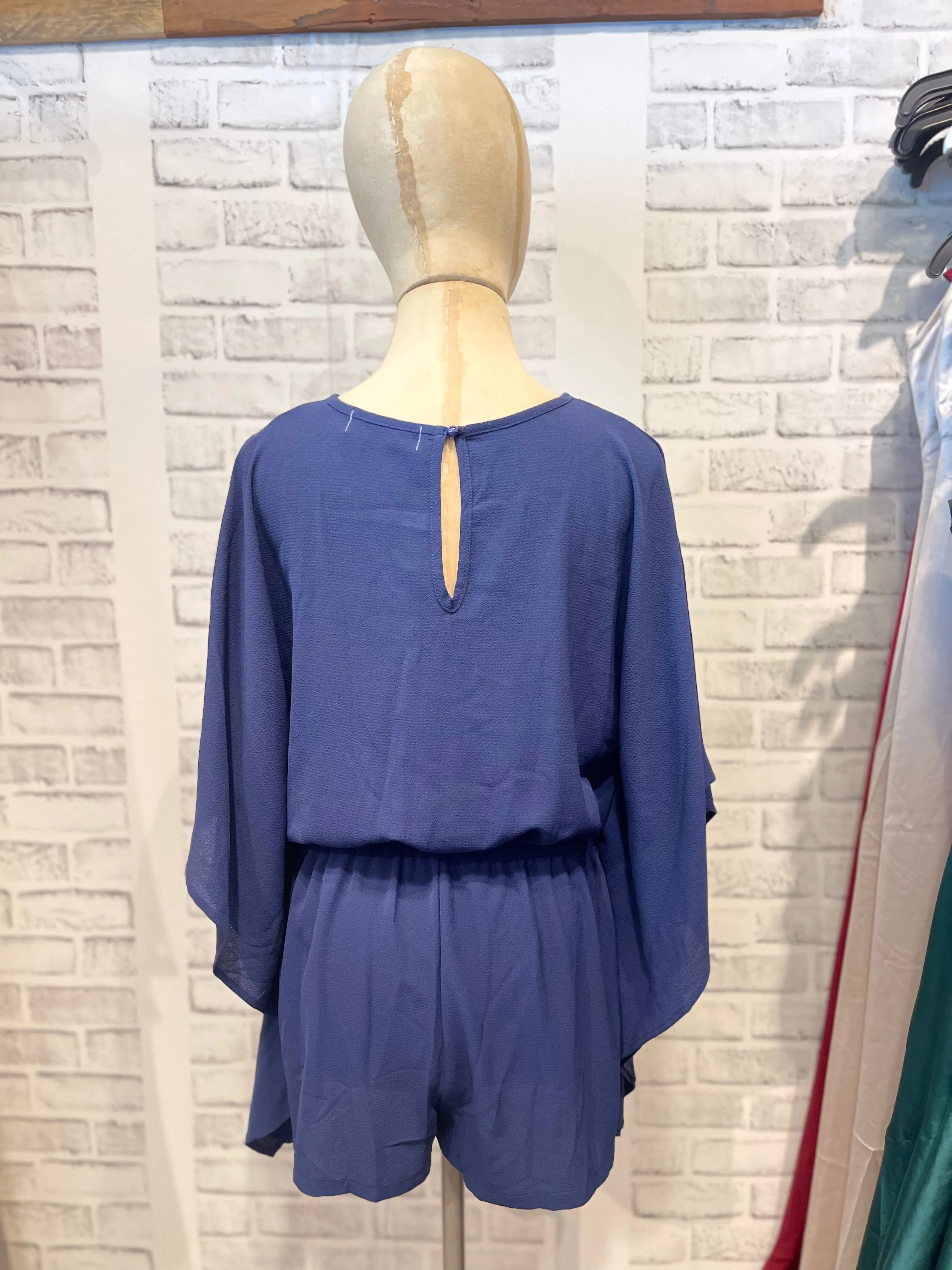 Mac Kimono Romper in Navy