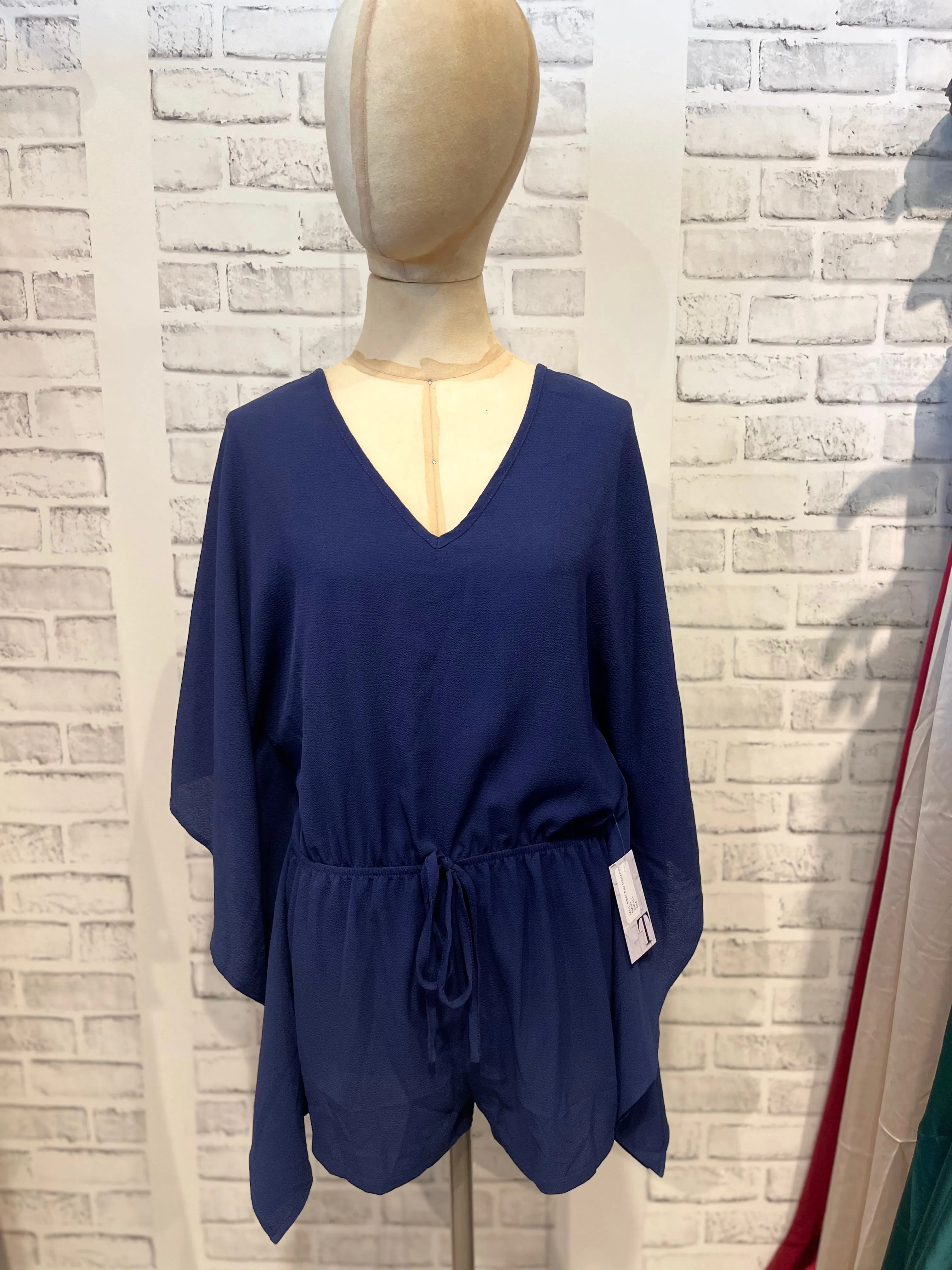 Mac Kimono Romper in Navy