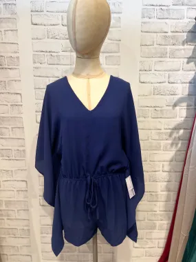 Mac Kimono Romper in Navy
