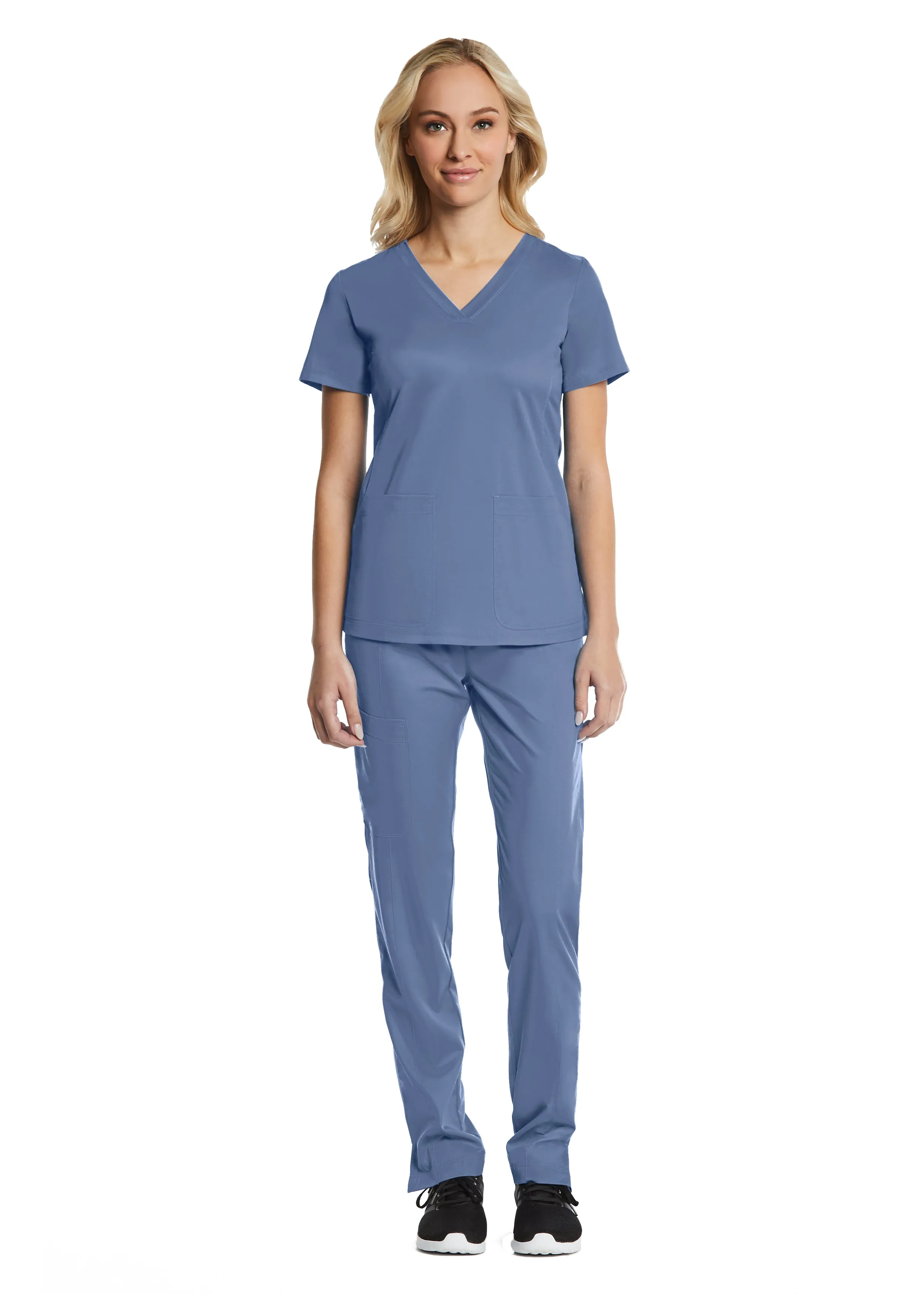 Maevn Sporty & Comfy Multi Pocket V-neck Top