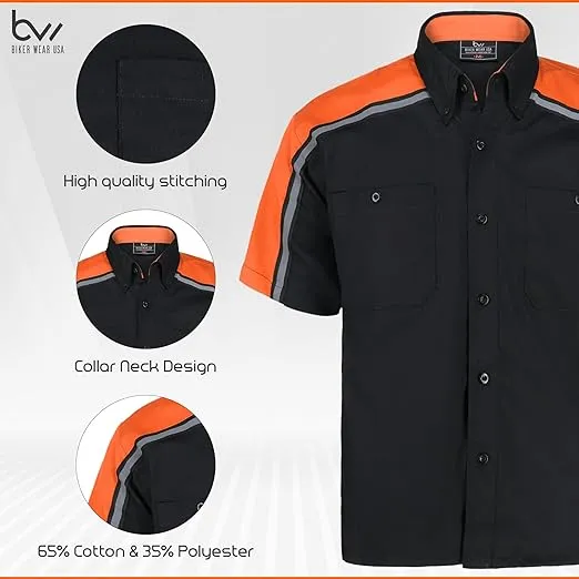 Mechanic Work Shirts Black/Orange WSM-BKOR