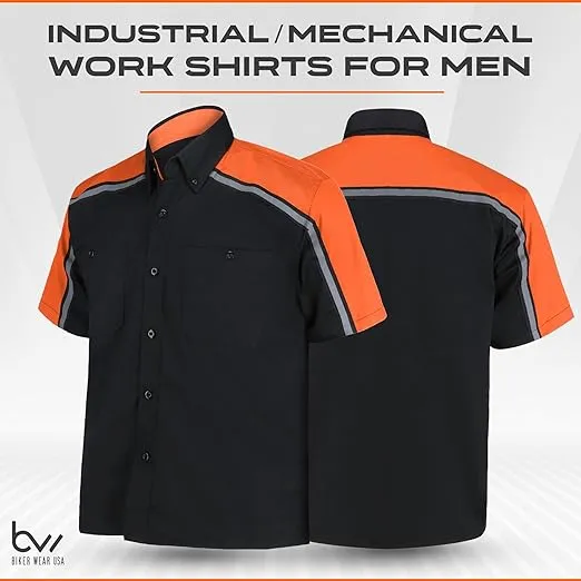 Mechanic Work Shirts Black/Orange WSM-BKOR