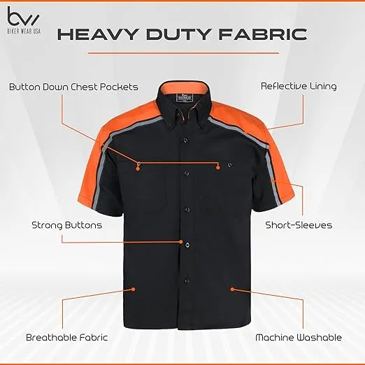 Mechanic Work Shirts Black/Orange WSM-BKOR