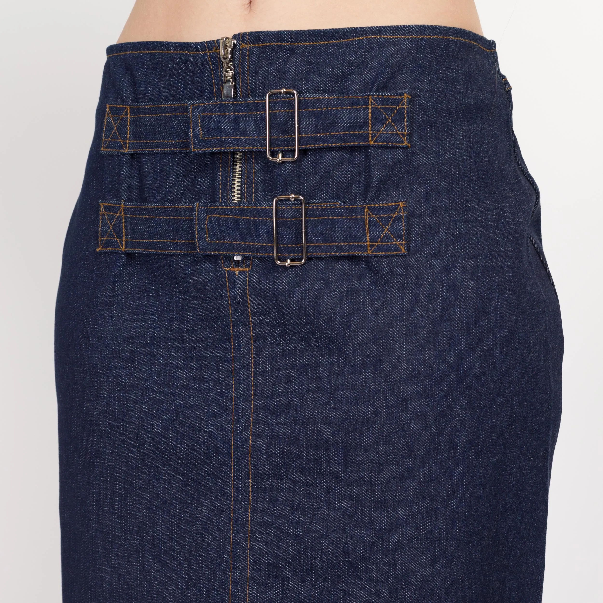 Medium Y2K Dark Wash Denim Maxi Skirt
