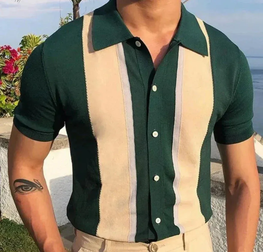 Men Classy stripped polo shirt and stripped button polo shirt