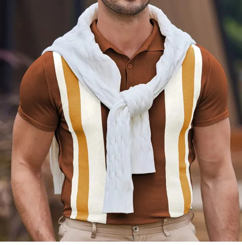 Men Classy stripped polo shirt and stripped button polo shirt