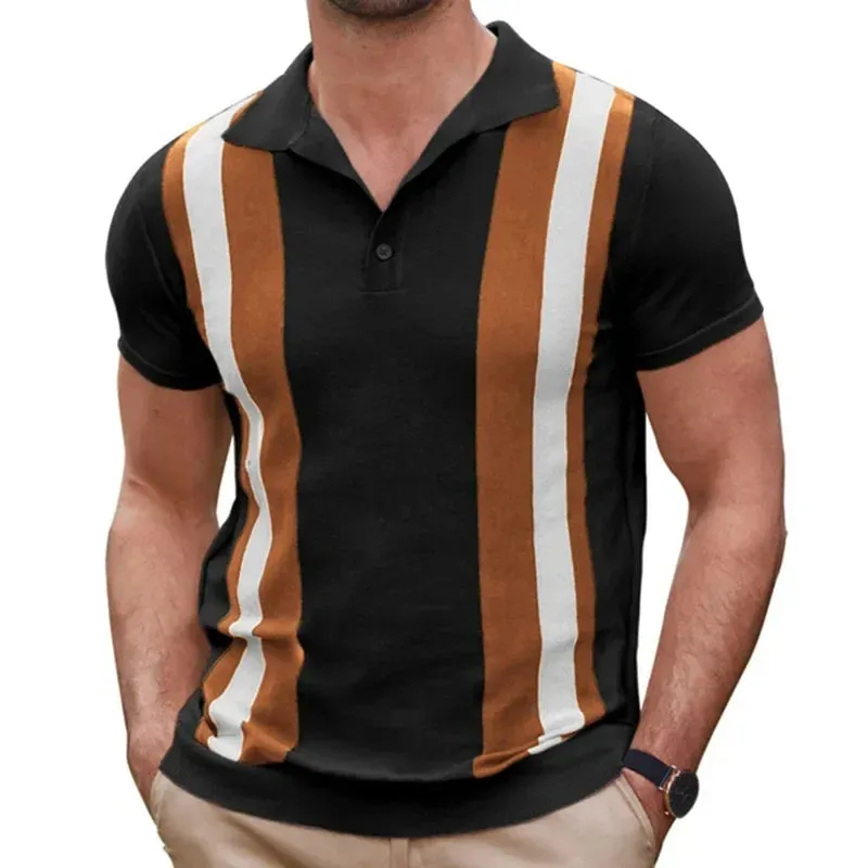 Men Classy stripped polo shirt and stripped button polo shirt