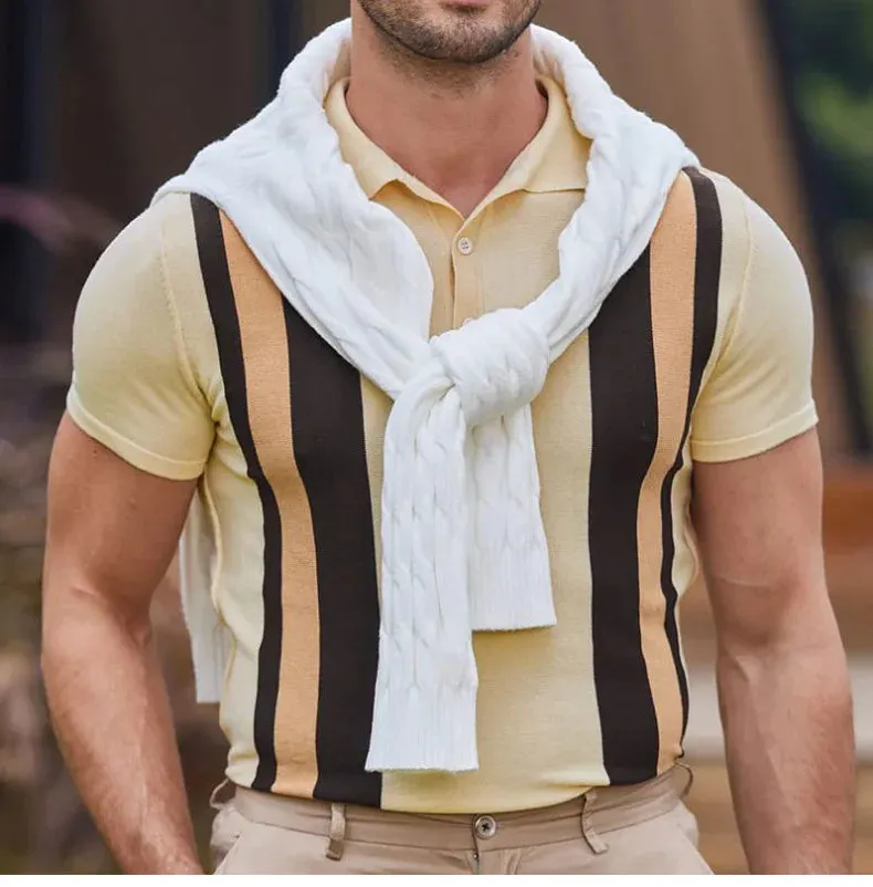 Men Classy stripped polo shirt and stripped button polo shirt