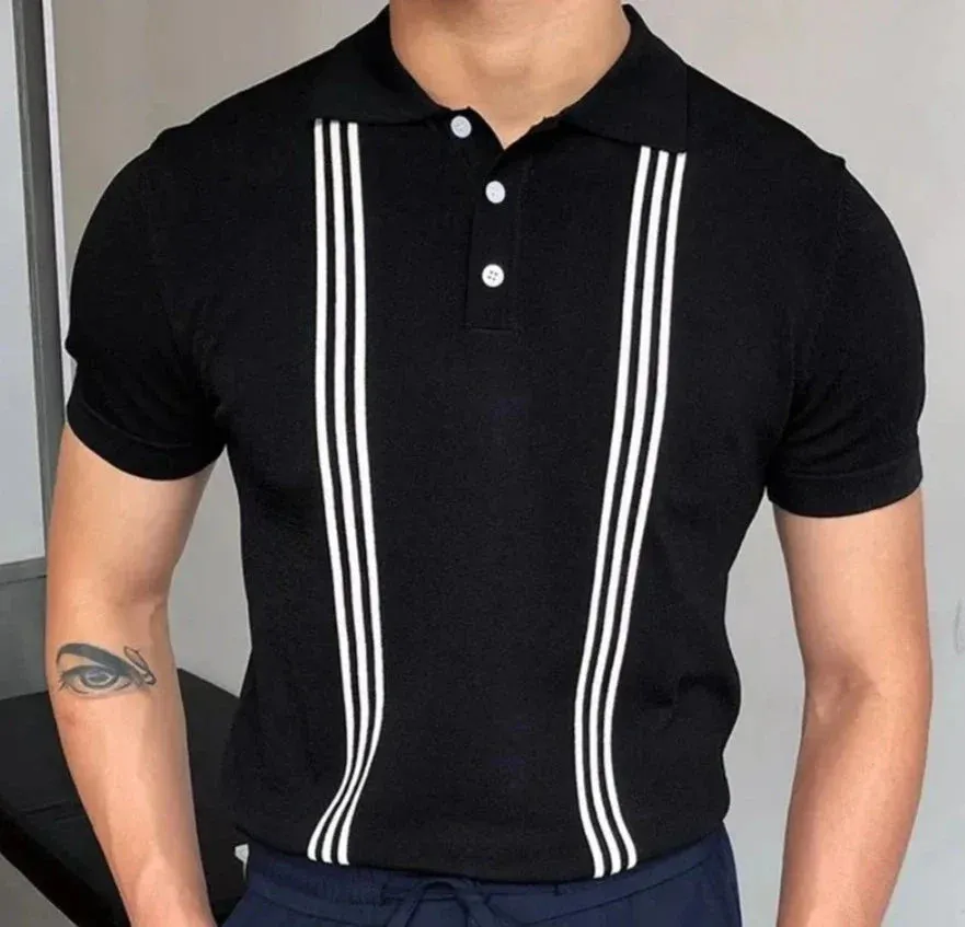 Men Classy stripped polo shirt and stripped button polo shirt