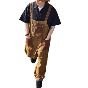 Men's Vintage Multi-Pocket Cargo Overalls 62962047Y