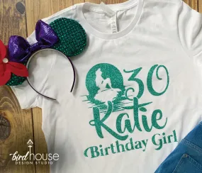Mermaid Birthday Shirt Personalized, Cute Any Name or Age, Pick any Color