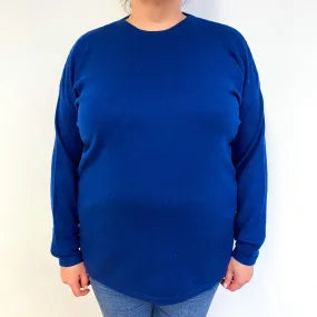 Midnight Blue Cashmere Crew Neck Jumper Extra Large