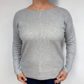 Mist Grey Cashmere Crew Neck Jumper Large