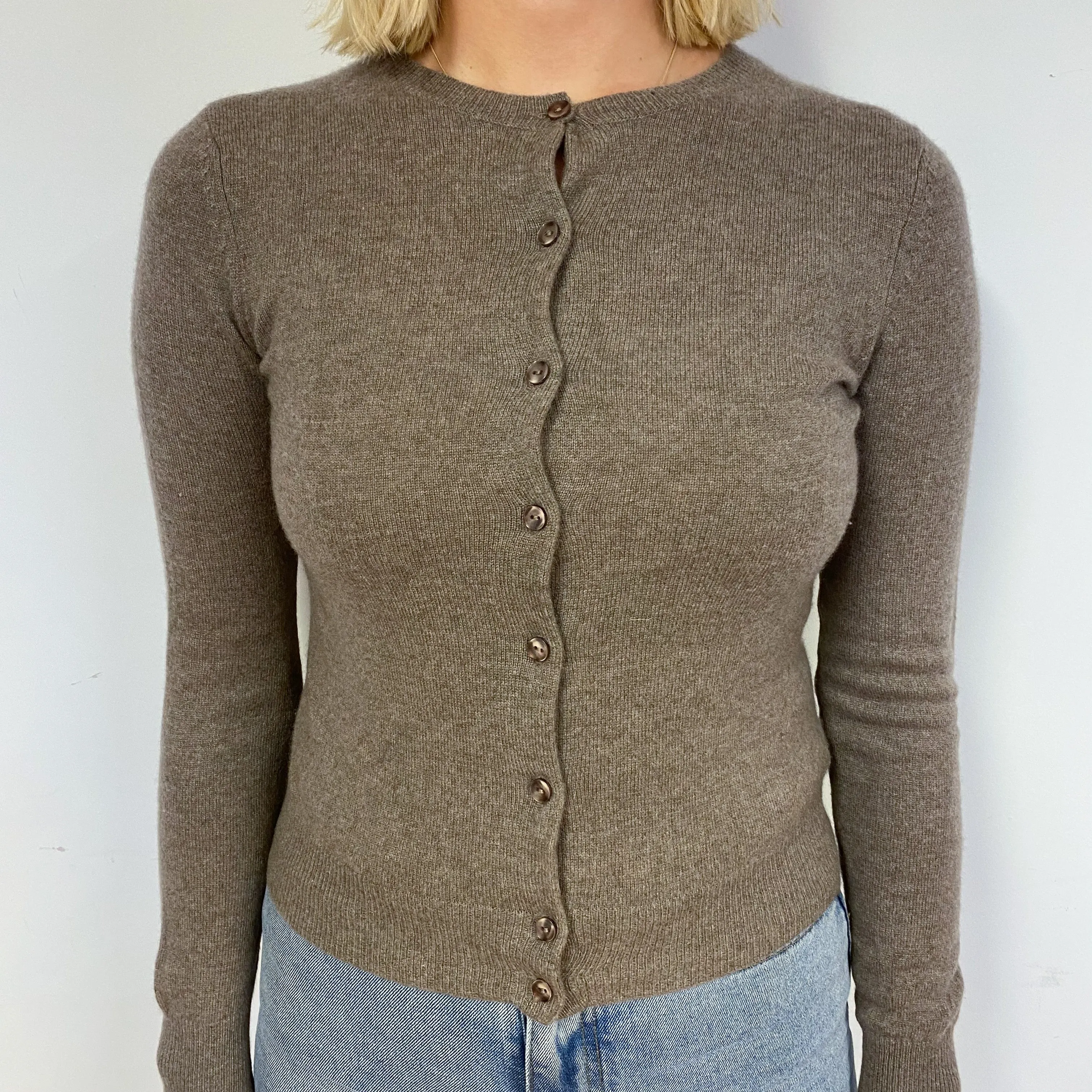 Mocha Brown Cashmere Cardigan Small