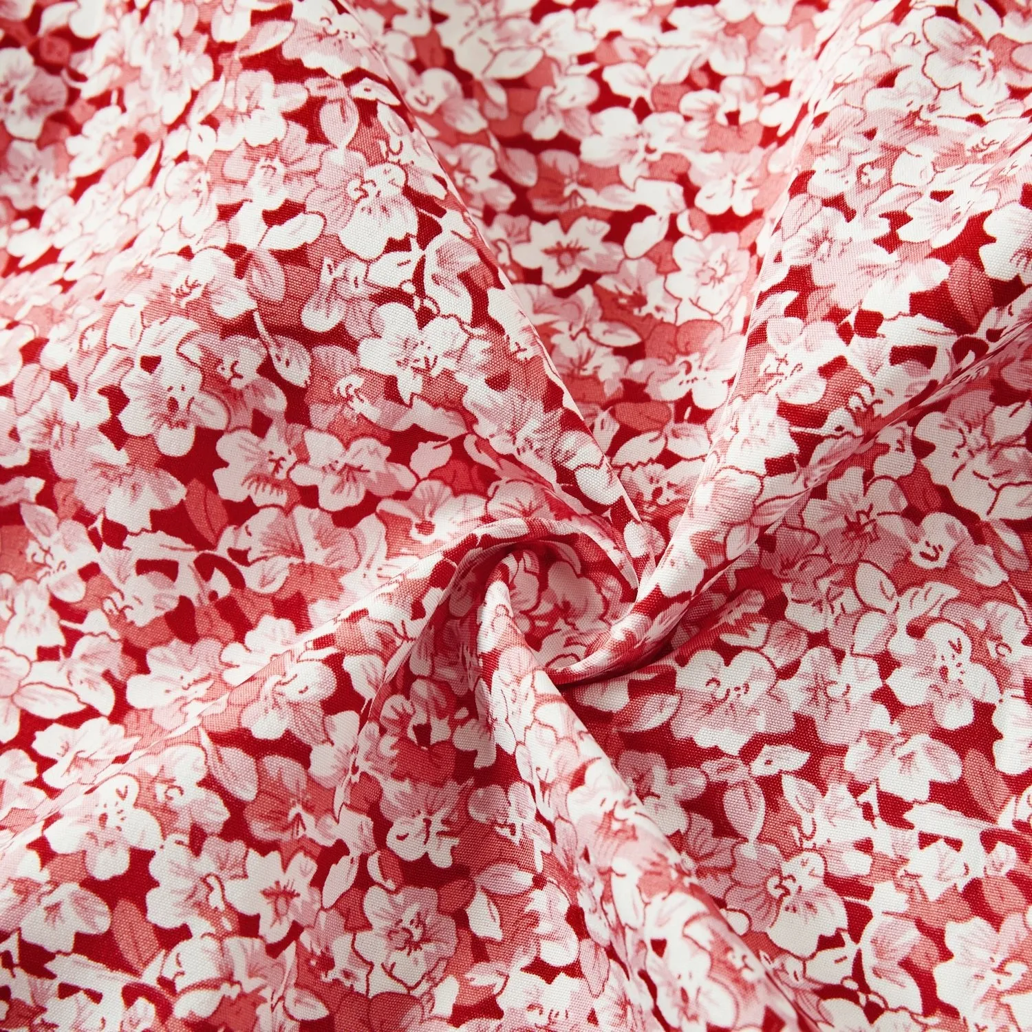 Mommy and Me Cotton Ribbed Spliced Floral Print Ruffle Trim Tulip Hem Cami Dresses