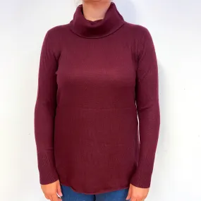 Mulberry Purple Cashmere Cowl Neck Jumper Large