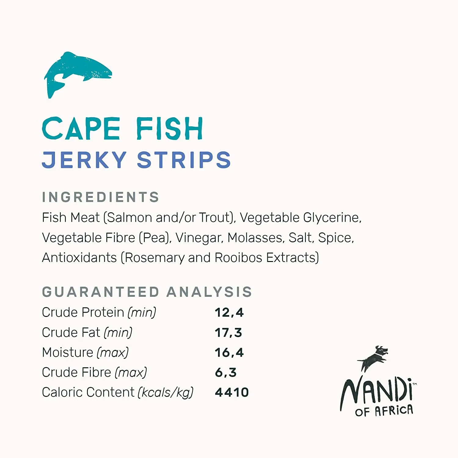 Nandi Cape Fish Jerky Strips Dog Jerky Treats - 5.3 oz