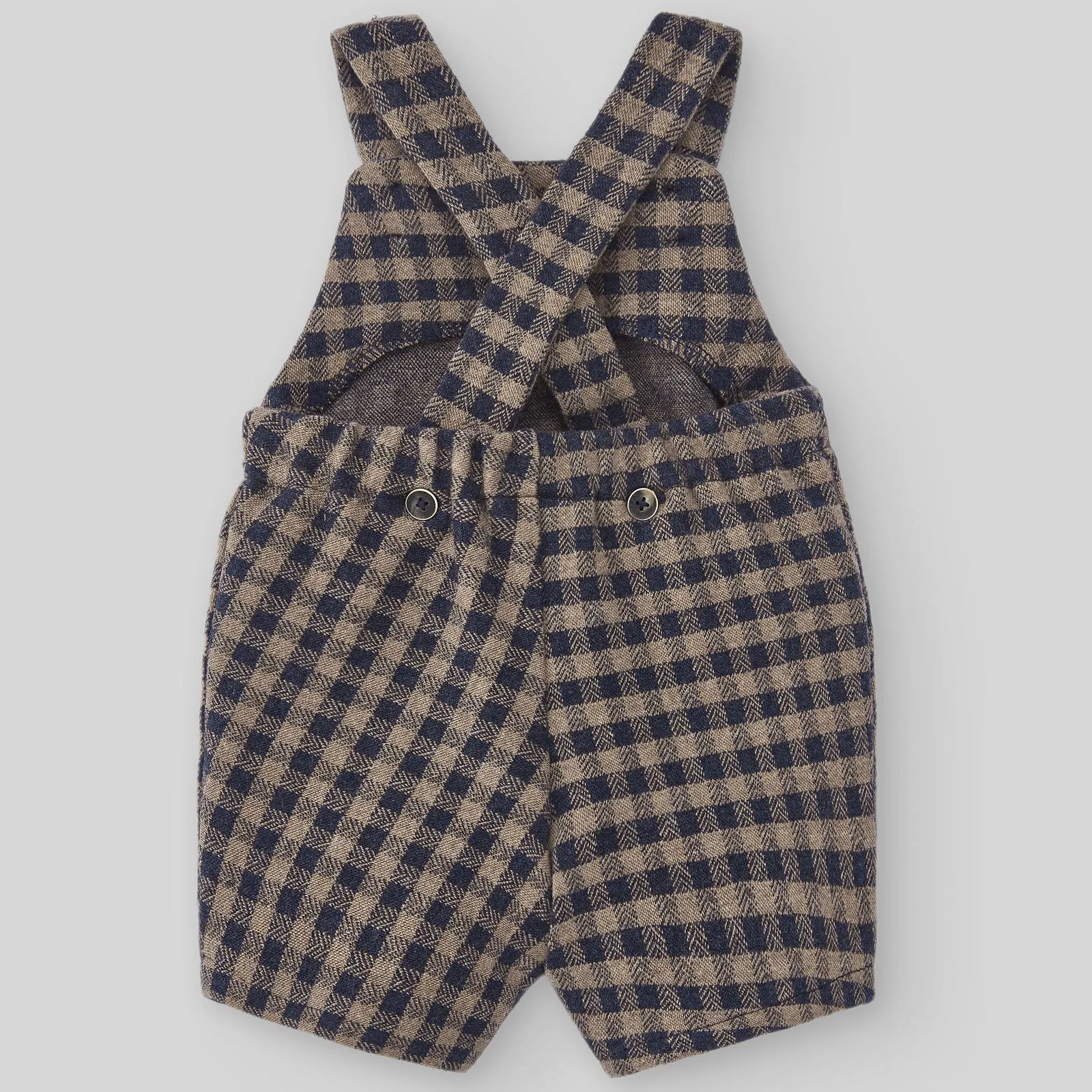Navy Blue Check Overall Bubble