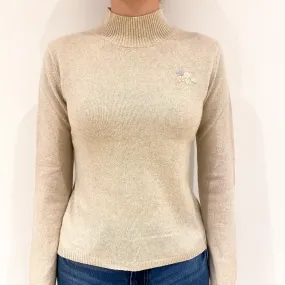 Oatmeal Cashmere Turtle Neck Jumper Extra Small