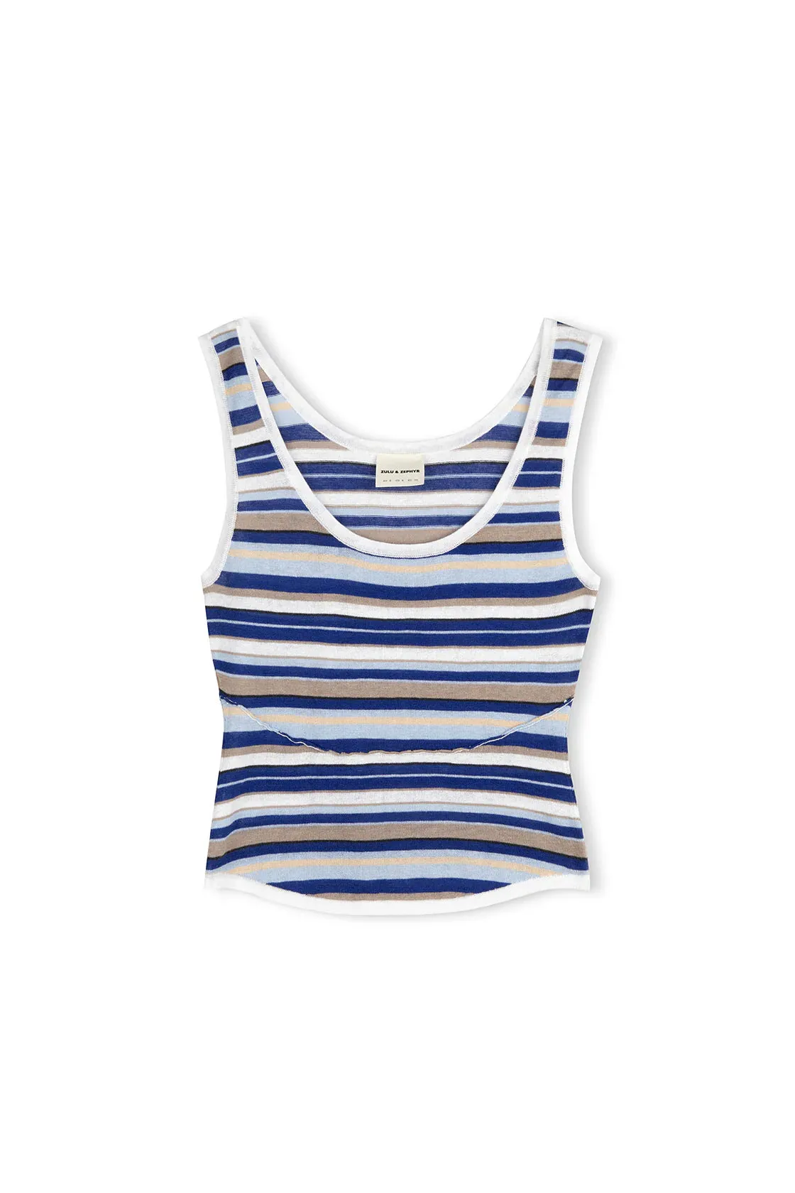 Ocean Retro Stripe Panelled Knit Tank