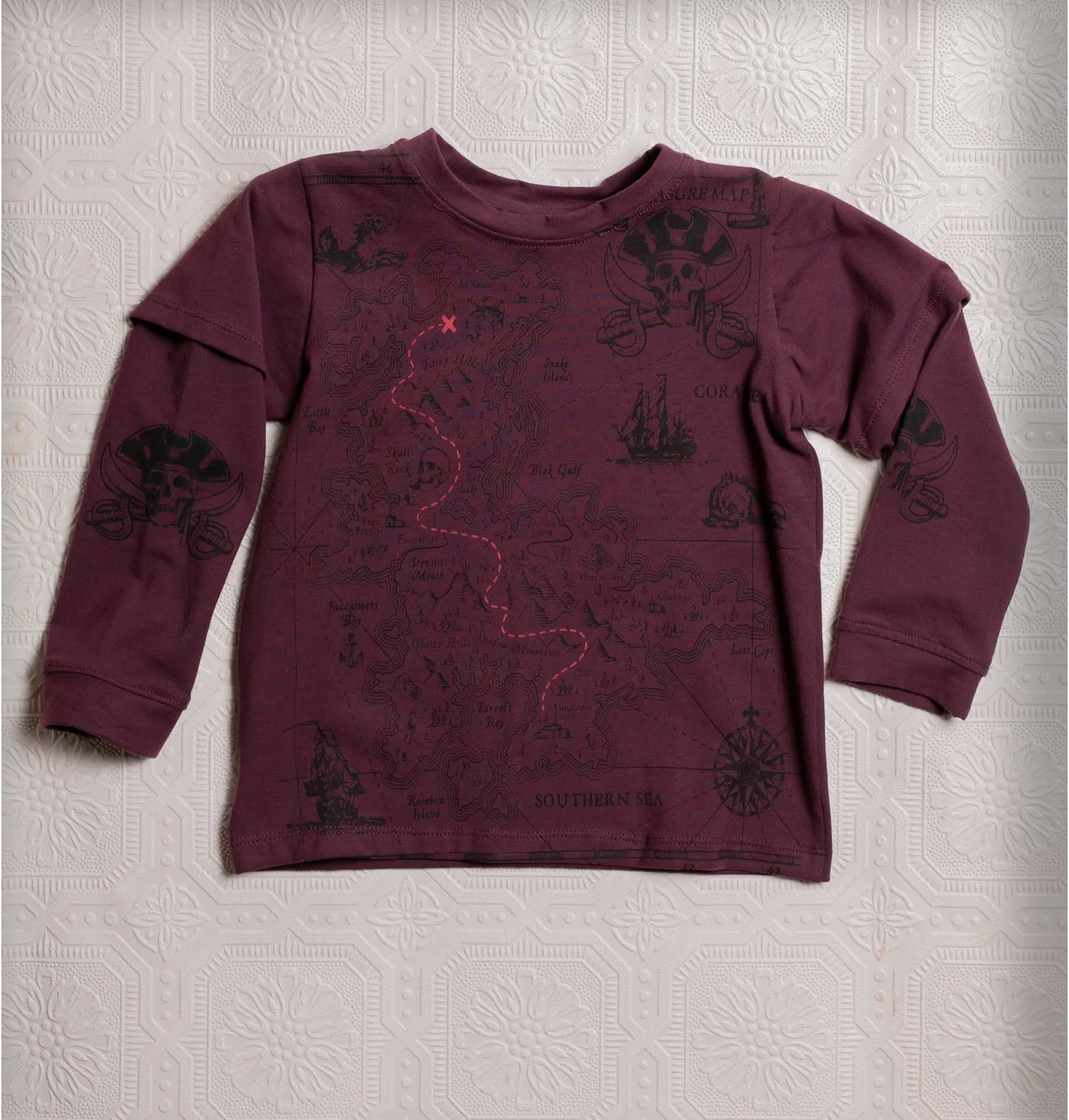 Organic Adventure T's - Maroon Pirate