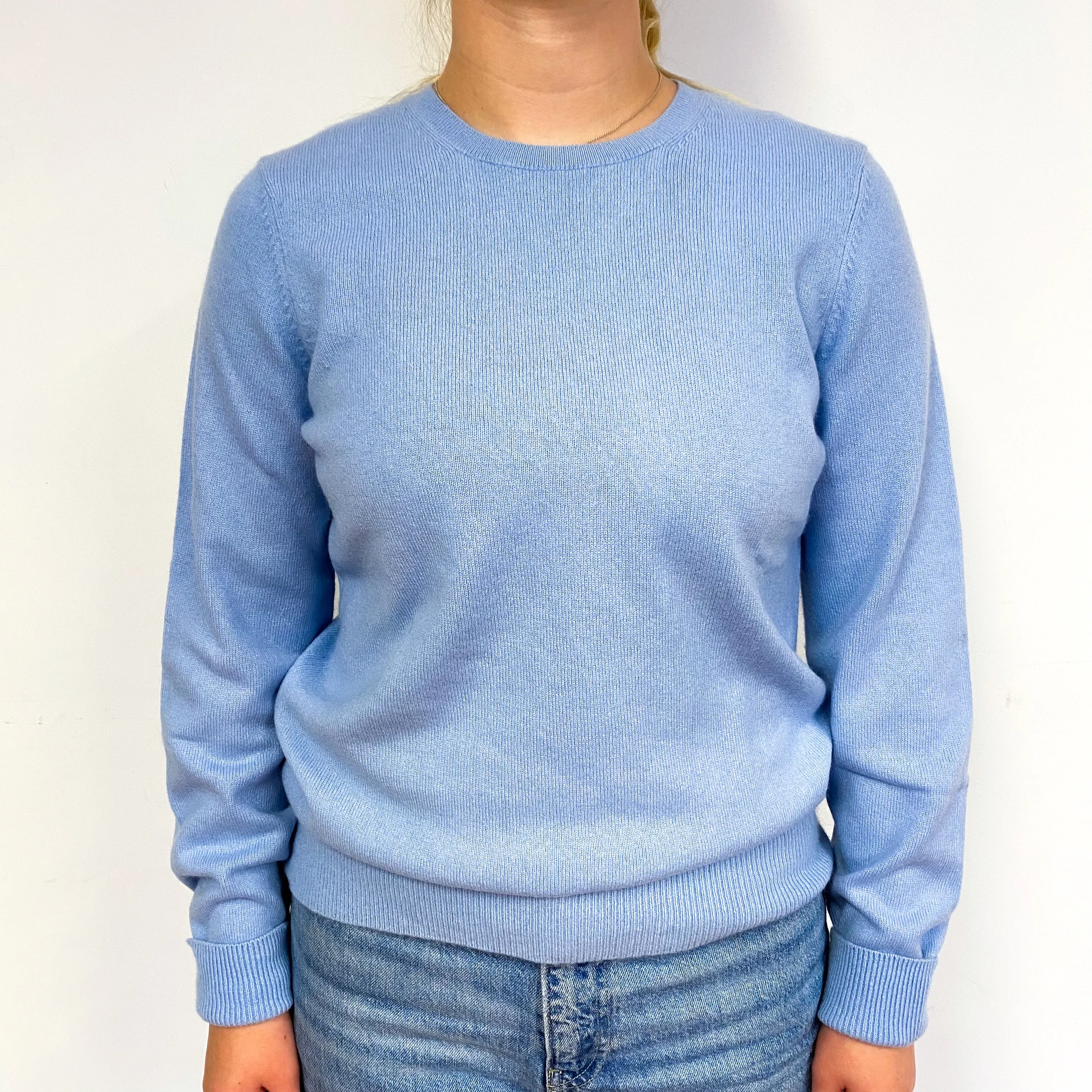 Pale Blue Crew Neck Jumper Small