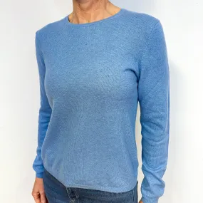 Pale Cornflower Blue Cashmere Crew Neck Jumper Medium