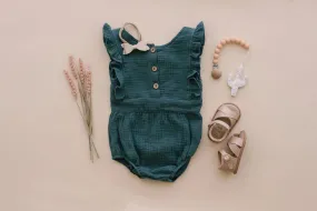 Peacock Cotton Romper