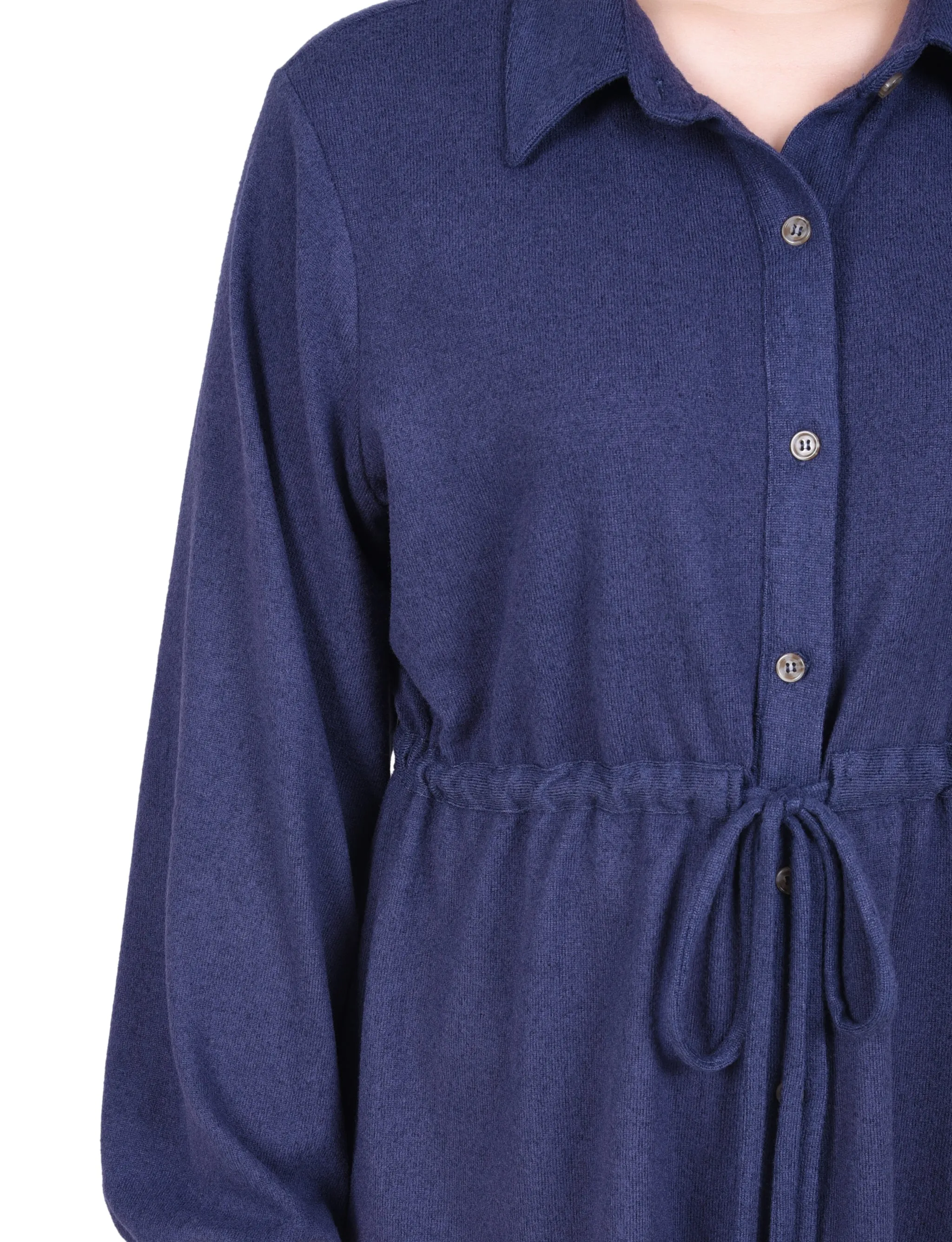 Petite Long Dolman Sleeve Drawstring-Waist Tunic Top