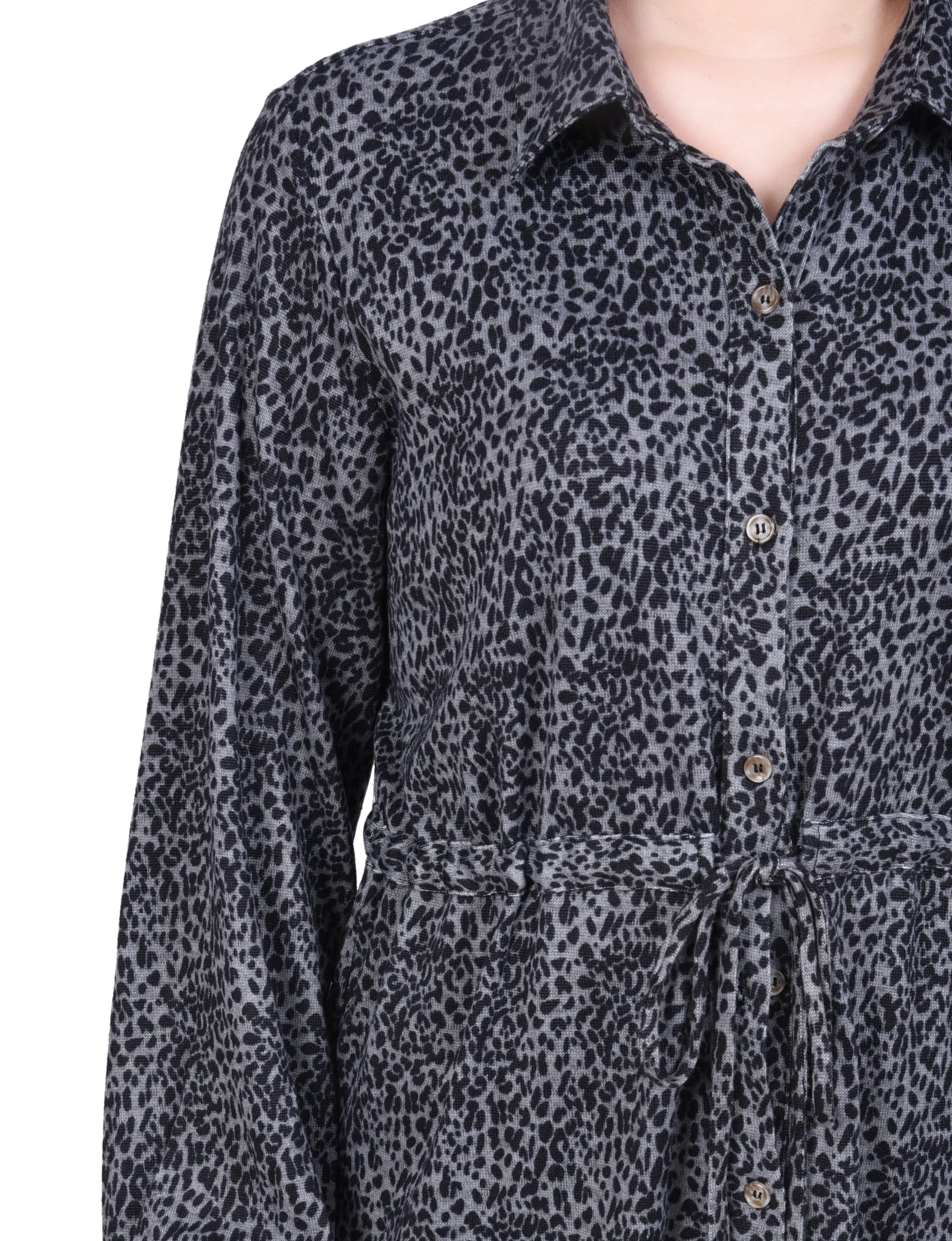 Petite Long Dolman Sleeve Drawstring-Waist Tunic Top