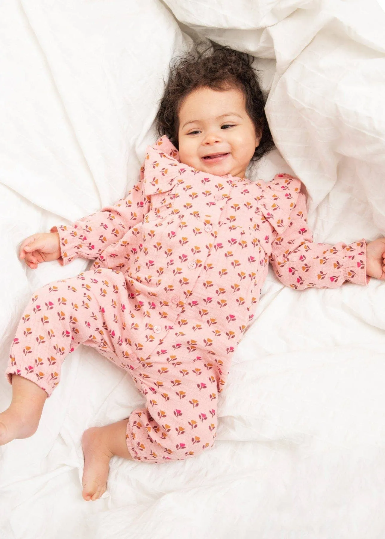 Pink Tulip Muslin Jumpsuit