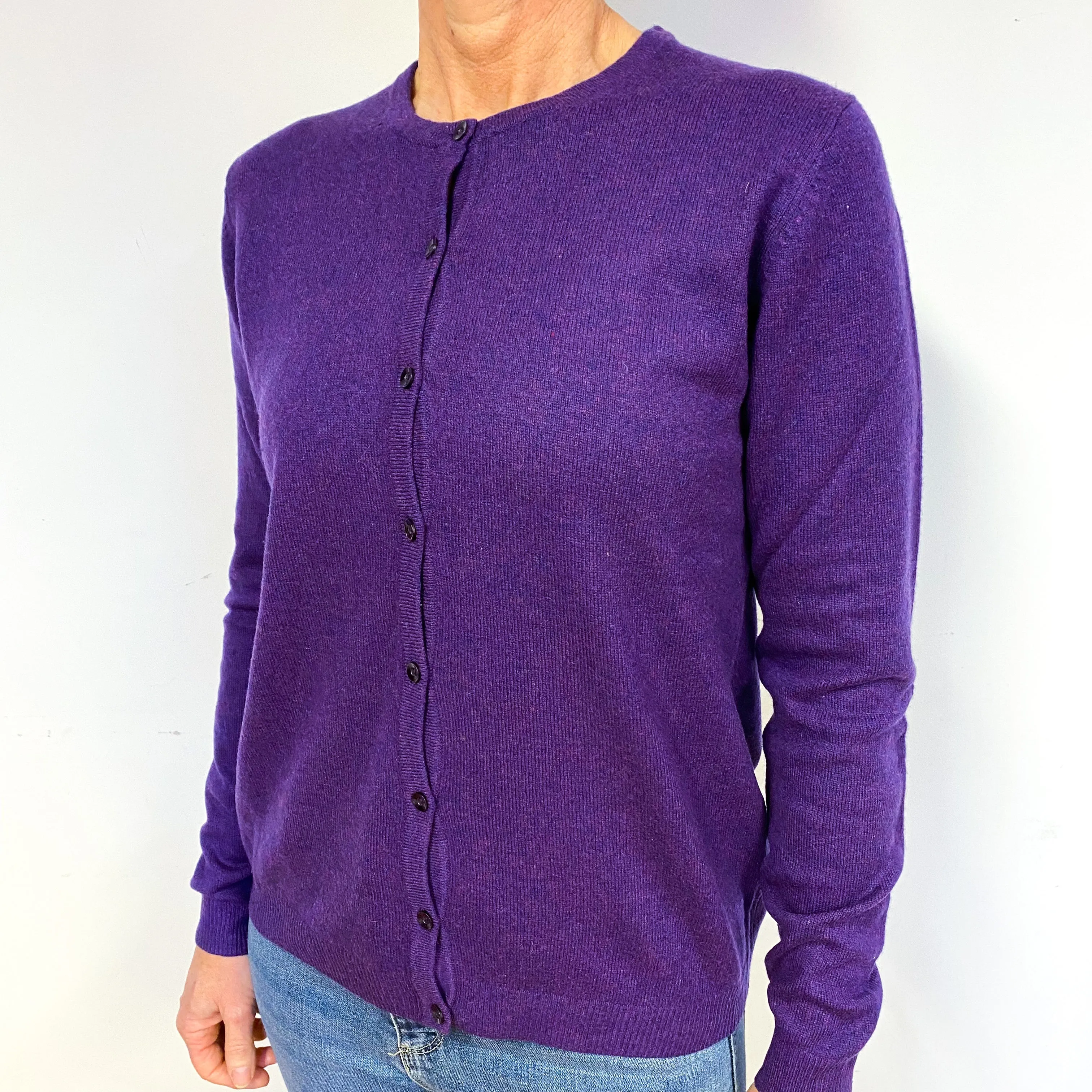 Plum Purple Cashmere Cardigan Medium