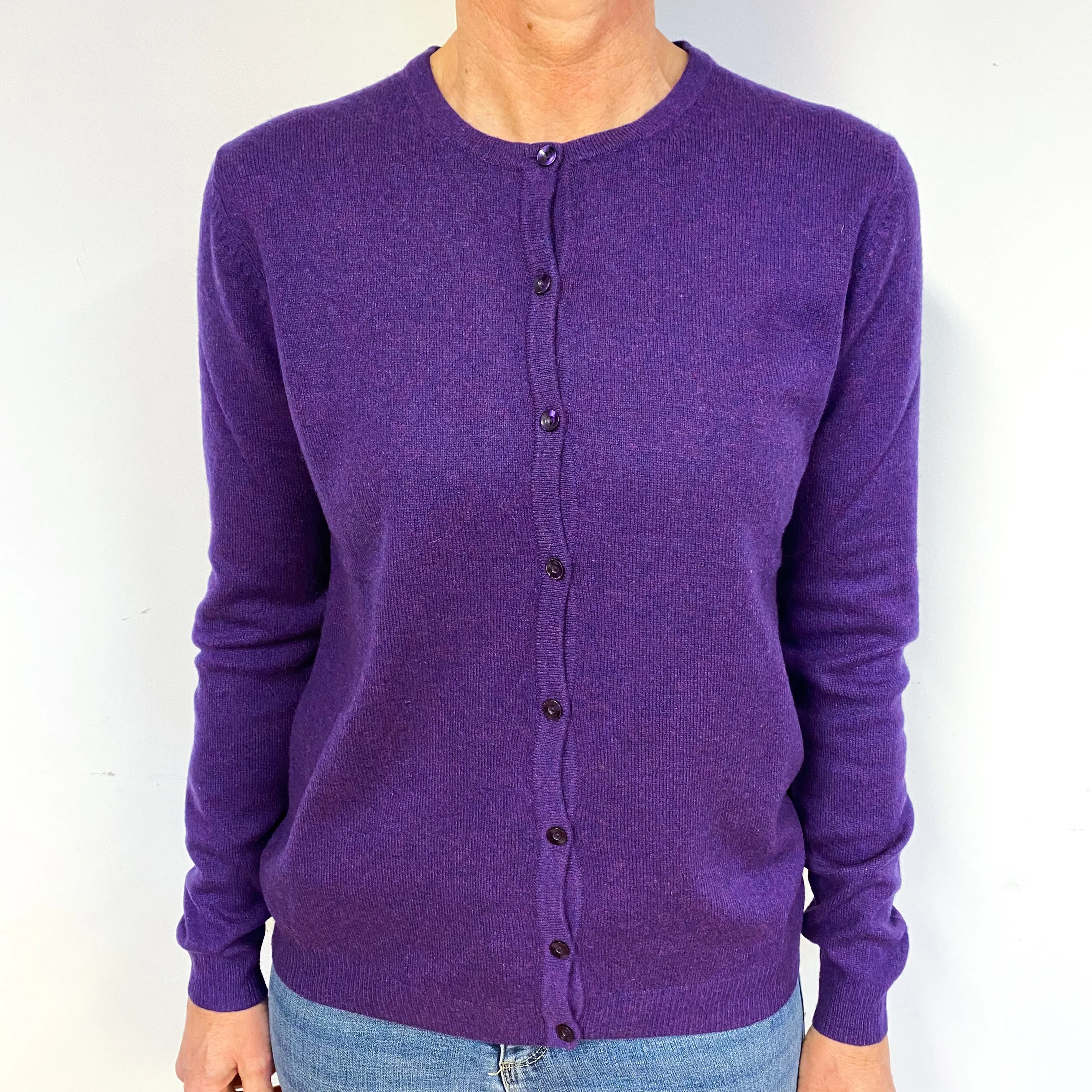 Plum Purple Cashmere Cardigan Medium