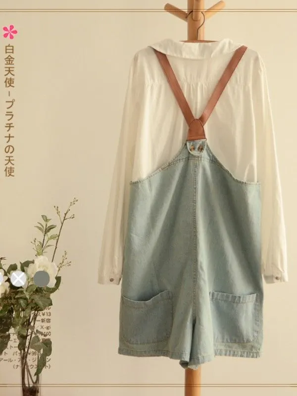 retro buttons denim overall