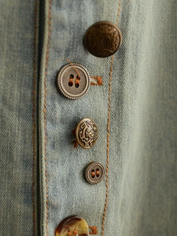 retro buttons denim overall