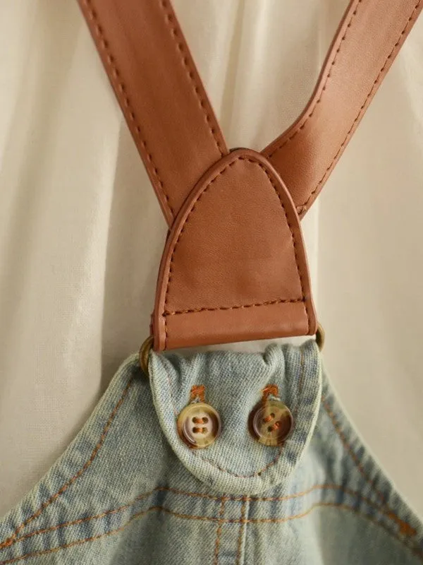 retro buttons denim overall