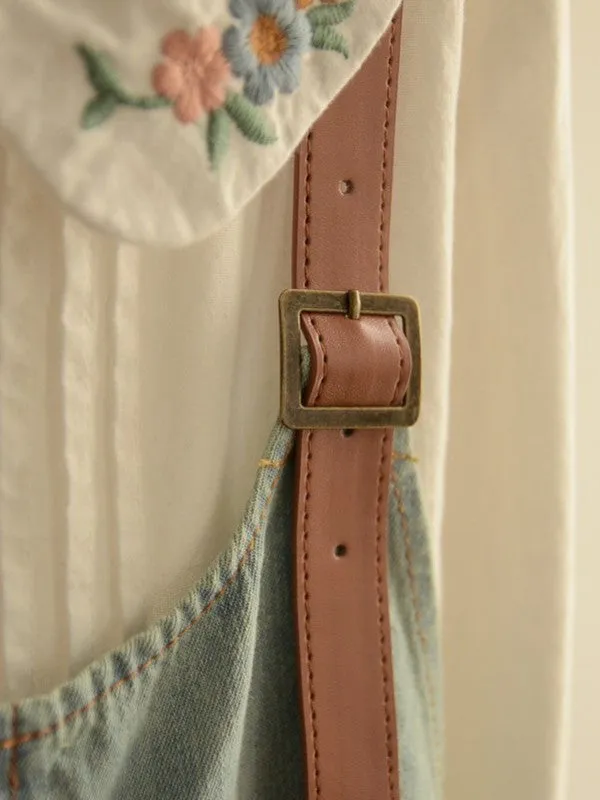 retro buttons denim overall