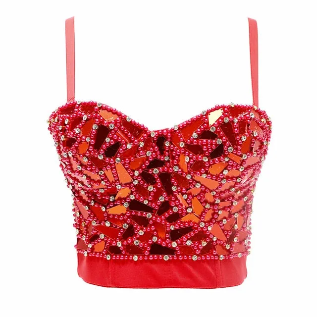 Rhinestone Eyes Crop Top