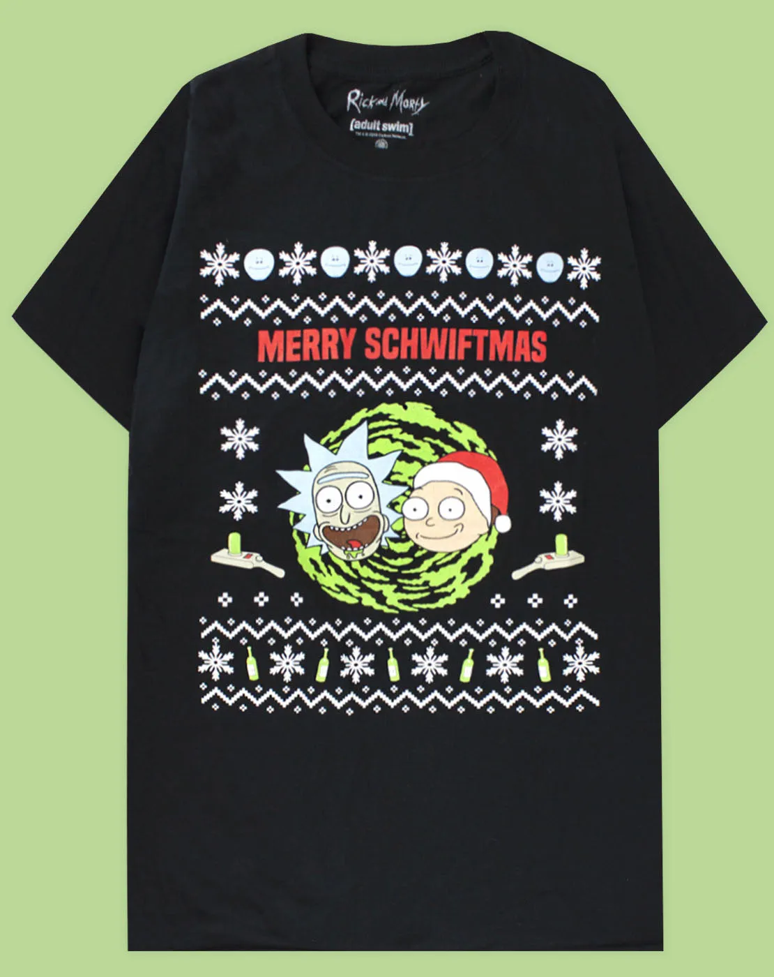 Rick And Morty Merry Schwiftmas Men's Christmas T-Shirt