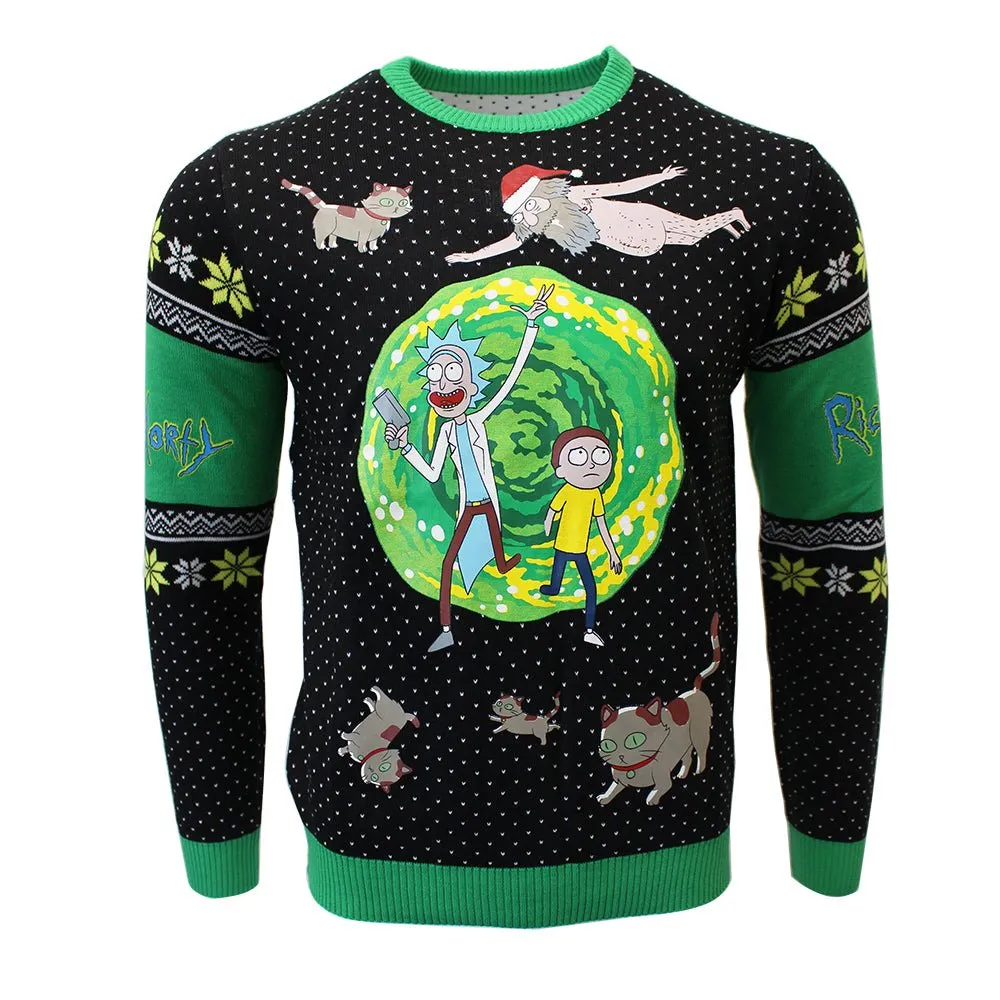 Rick and Morty Portal Knitted Christmas Jumper / Sweater