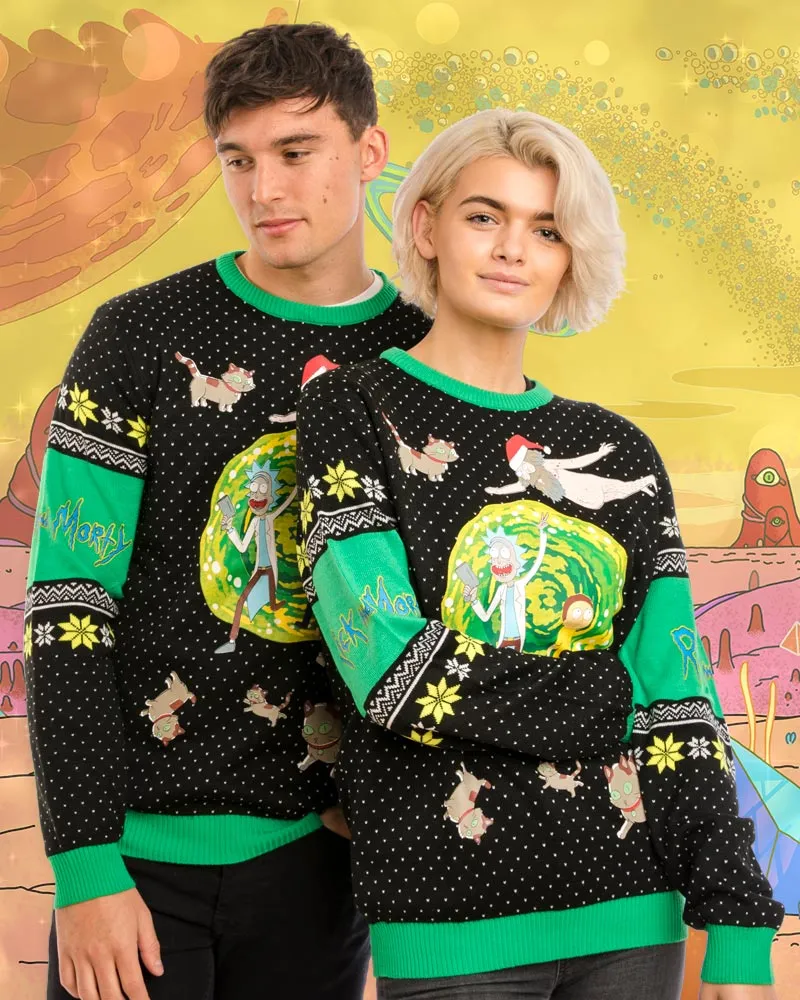 Rick and Morty Portal Knitted Christmas Jumper / Sweater