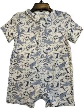Romper - baby Suit - snap bottom -ocean-  18-24m