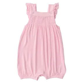Rose Shadow Overall Shortie - Pink