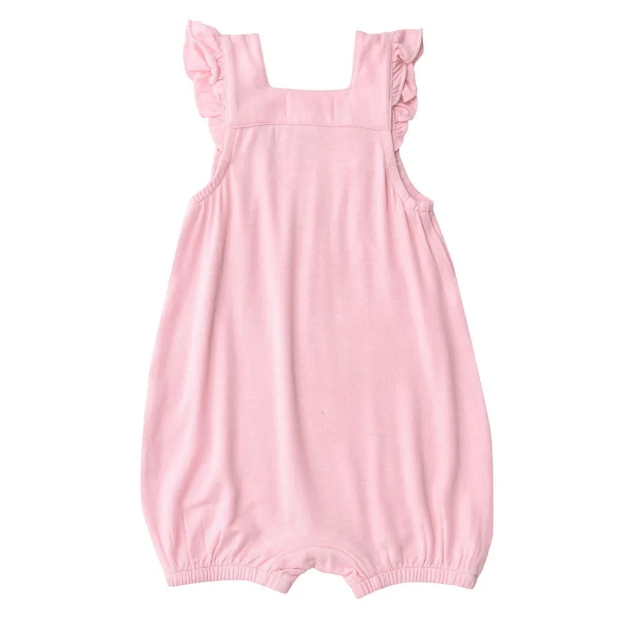 Rose Shadow Overall Shortie - Pink